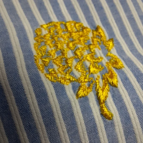 J Crew Pineapple Stripe Tie Hem Sleeveless Top SZ 14 - Picture 3 of 8